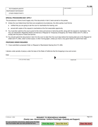 Form FL-306 Request to Reschedule Hearing - California, Page 2