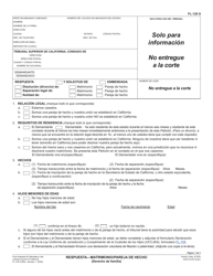 Formulario FL-120 &quot;Respuesta - Matrimonio/Pareja De Hecho (Derecho De Familia)&quot; - California (Spanish)