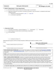 Formulario FL-120 &quot;Respuesta - Matrimonio/Pareja De Hecho (Derecho De Familia)&quot; - California (Spanish), Page 3