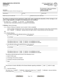 Form JD-FM-172 Dissolution/Legal Separation Agreement - Connecticut