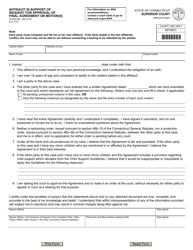 Document preview: Form JD-FM-280 Affidavit in Support of Request for Approval of Final Agreement on Motion(S) - Connecticut