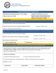 Document preview: Advanced Starting Salary Request Form - Delaware