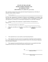 Certificate of Dissolution Short Form - Delaware, Page 3
