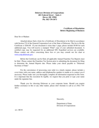 Document preview: Certificate of Dissolution Before Beginning of Business - Delaware