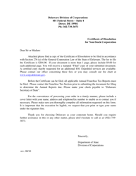 Certificate of Dissolution for Non-stock Corporation - Delaware