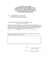 Application for Re-reservation of a Corporate Name - Delaware, Page 2