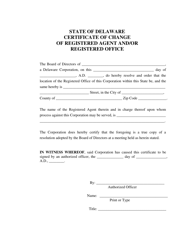 Certificate of Change of Agent Exempt Corporation - Delaware, Page 2