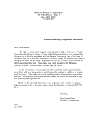 Certificate of Foreign Corporation Amendment - Delaware