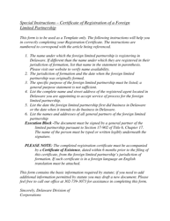 Certificate of Registration of Foreign Limited Partnership - Delaware, Page 2