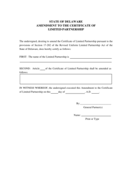 Certificate of Amendment of Limited Partnership - Delaware, Page 2