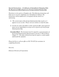 Certificate of Amendment Changing Only the Registered Office/Agent of Foreign Limited Partnership - Delaware, Page 2