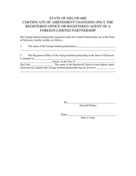 Certificate of Amendment Changing Only the Registered Office/Agent of Foreign Limited Partnership - Delaware, Page 3
