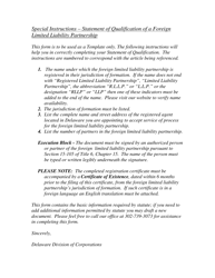 Statement of Qualification of Foreign Limited Liability Partnership - Delaware, Page 2