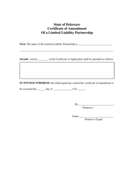 Certificate of Amendment of Limited Liability Partnership - Delaware, Page 2