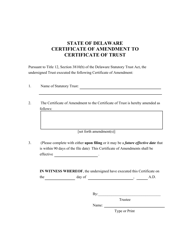 Certificate of Amendment to Statutory Trust - Delaware, Page 2
