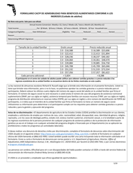 Formulario CACFP De Admisibilidad Para Beneficios Alimentarios Conforme a Los Ingresos (Cuidado De Adultos) - Florida (Spanish), Page 2