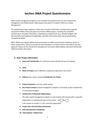 Document preview: Section 306a Project Questionnaire