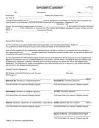 Form 700-010-45 &quot;Supplemental Agreement&quot; - Florida