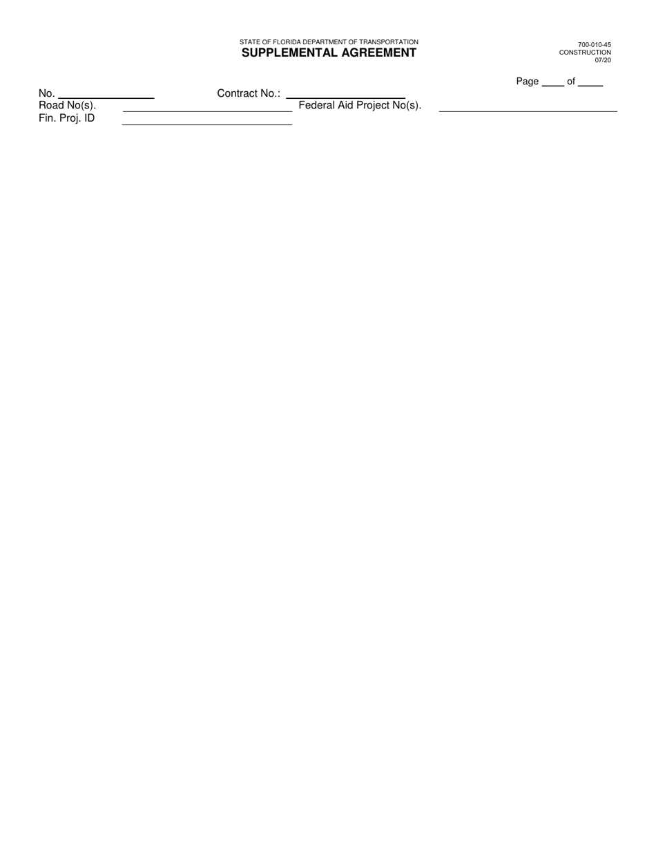 Form 700-010-45 Supplemental Agreement - Florida, Page 3