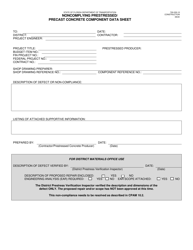 Form 700-030-10 &quot;Noncomplying Prestressed/Precast Concrete Component Data Sheet&quot; - Florida