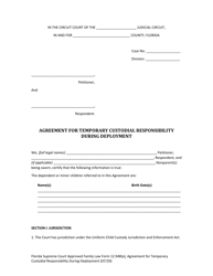 Family Law Form 12.948(A) &quot;Agreement for Temporary Custodial Responsibility During Deployment&quot; - Florida, Page 5