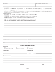 Form ST: EXC-01 Application for Sales and Use Tax Certificate of Exemption for Government Entity Project - Alabama, Page 2