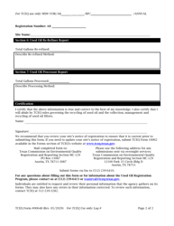 Form TCEQ-00648 Used Oil/Used Oil Filter Handler Biennial Report - Texas, Page 2