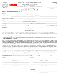 Document preview: Form S&U: BOND Sales Tax Surety Bond - Alabama