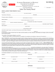 Document preview: Form S&U: BOND (NC) Sales Tax Surety Bond (Non-compliant Taxpayers) - Alabama