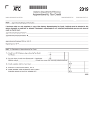 Document preview: Schedule ATC Apprenticeship Tax Credit - Alabama