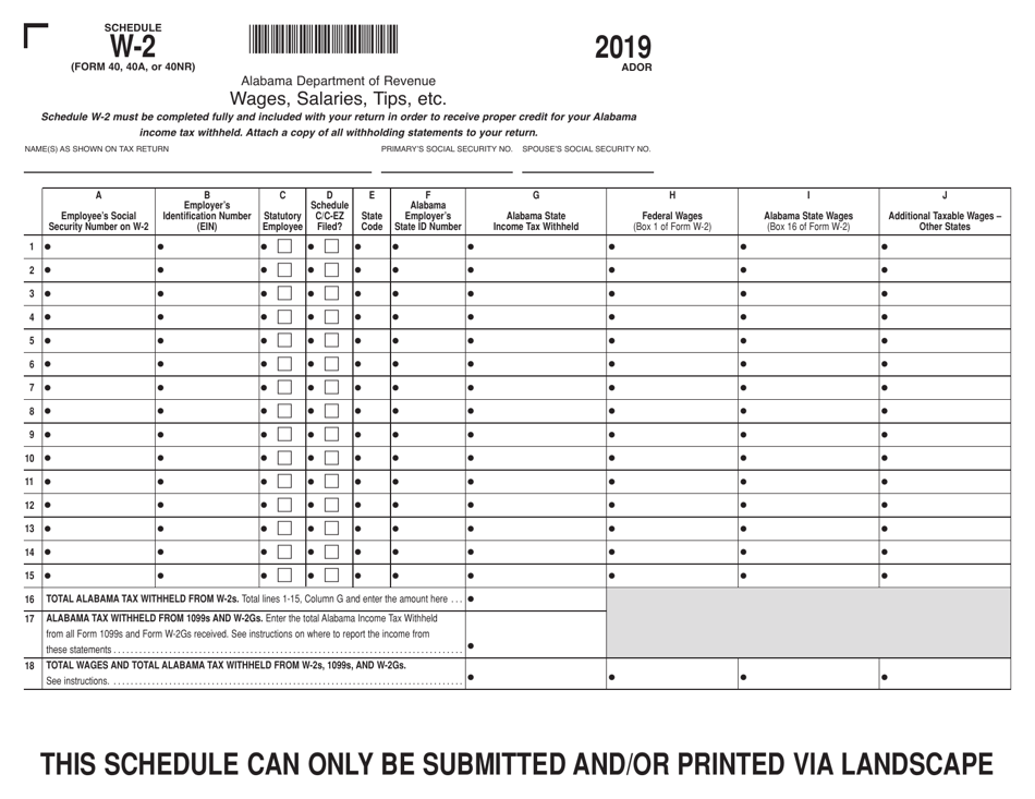  Alabama Form 40 Instructions 2019 Bank2home