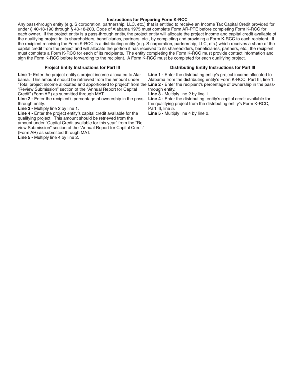 Form KRCC Project / Distributing Entity Share of Capital Credit - Alabama, Page 2
