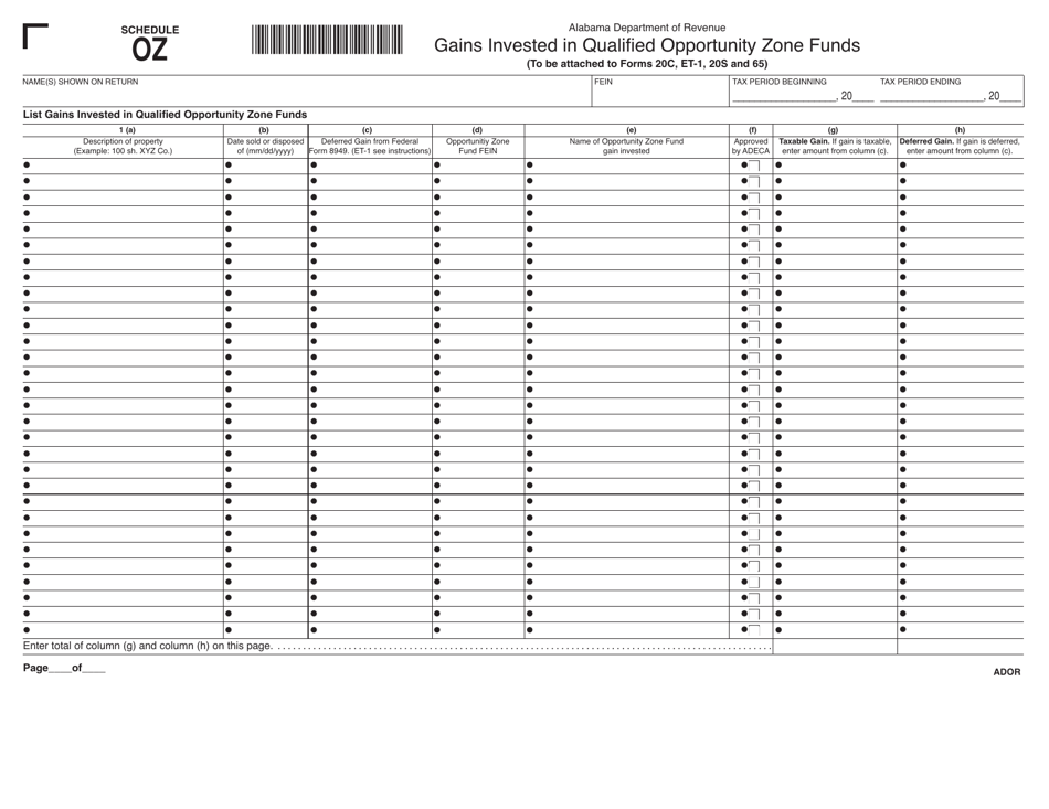 Schedule OZ Gains Invested in Qualified Opportunity Zone Funds - Alabama, Page 2