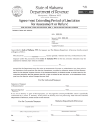 Form BA: RS1 &quot;Agreement Extending Period of Limitation for Assessment or Refund&quot; - Alabama