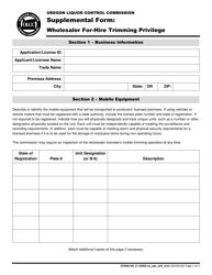 Form MJ17-4200 Wholesaler for-Hire Trimming Privilege - Oregon, Page 2