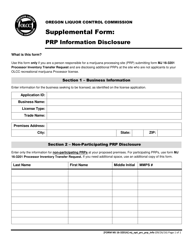 Document preview: Form MJ16-3201A Supplemental Form: PRP Information Disclosure - Oregon