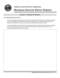 Form MJ15-1201 Marijuana Security Waiver Request - Oregon, Page 3