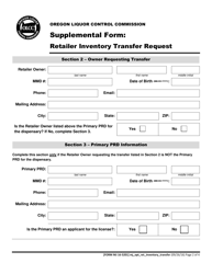 Form MJ16-5201 Supplemental Form: Retailer Inventory Transfer Request - Oregon, Page 2