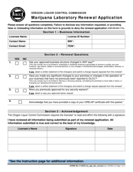 Form MJ17-6025 Marijuana Laboratory Renewal Application - Oregon, Page 2