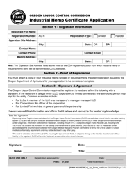 Form MJ18-2700 Industrial Hemp Certificate Application - Oregon, Page 2