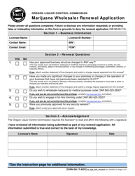 Form MJ17-4025 Marijuana Wholesaler Renewal Application - Oregon, Page 2
