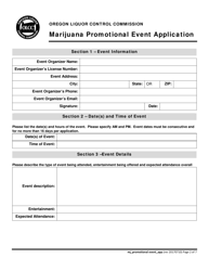 Marijuana Promotional Event Application - Oregon, Page 2