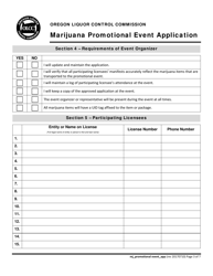 Marijuana Promotional Event Application - Oregon, Page 3