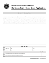 Marijuana Promotional Event Application - Oregon, Page 6