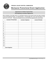 Marijuana Promotional Event Application - Oregon, Page 7