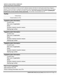 Document preview: Form MJ MED18-0211 Flowering Plants Worksheet - Oregon
