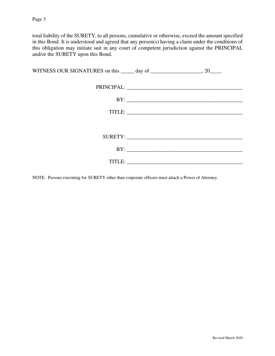 Surety Bond Form - Arkansas, Page 3