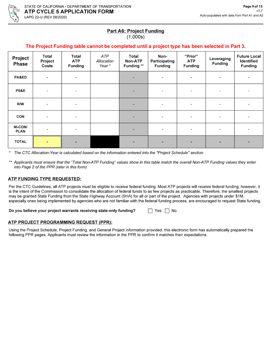 Form LAPG22-U ATP Cycle 5 Application Form - California, Page 9