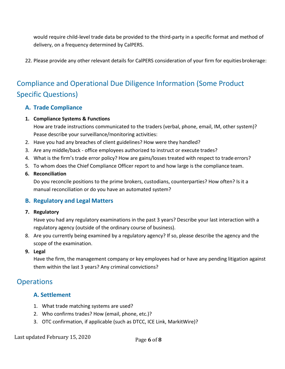 Broker Questionnaire - California, Page 6