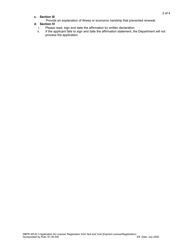 Form DBPR AR-ID3 &quot;Reinstatement of Null and Void License or Registration&quot; - Florida, Page 2